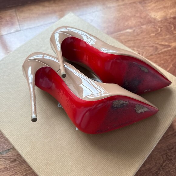 Christian Louboutin So Kate 120 Nude Nappa Shiny Heels Pumps 37.5 Box - Picture 4 of 6
